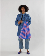 Load image into Gallery viewer, Standard Baggu | Blue Pink Awning Stripe
